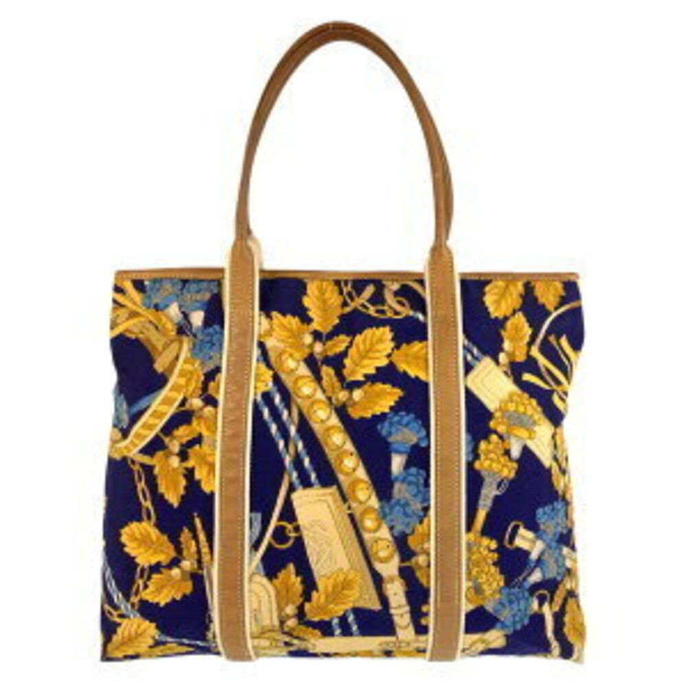 LOEWE Blue Multicolor Canvas Leather Tote Shoulder Bag - Picture 2 of 10